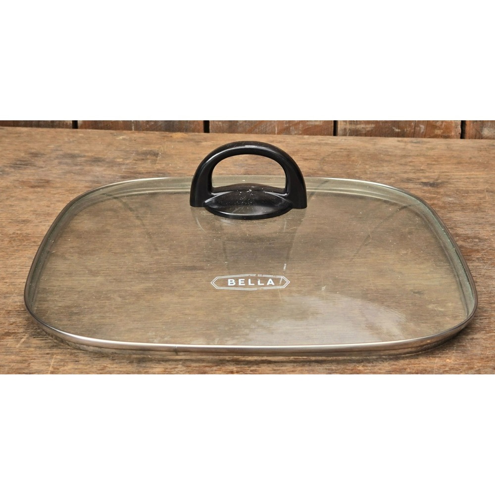 BELLA Glass Lid For Nonstick Electric Skillet Frying Pan 12x12 22858 Black